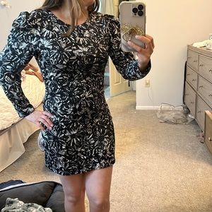 Topshop puff sleeve floral dress